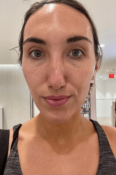Whitney Bestwick after Dr Dennis Gross skincare dermaplaning facial