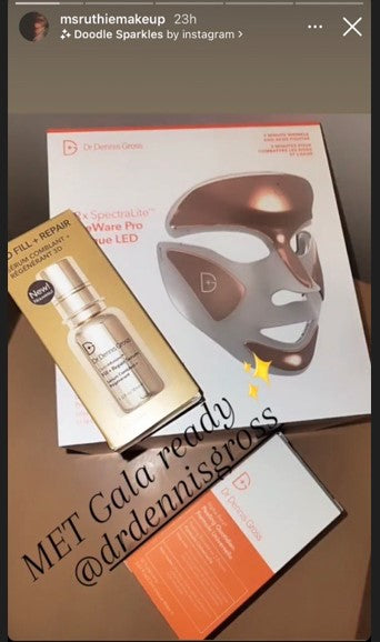 Dr Dennis Gross Faceware Pro LED Mask, DermInfusions Serum and Alpha Beta Peels used for makeup prep